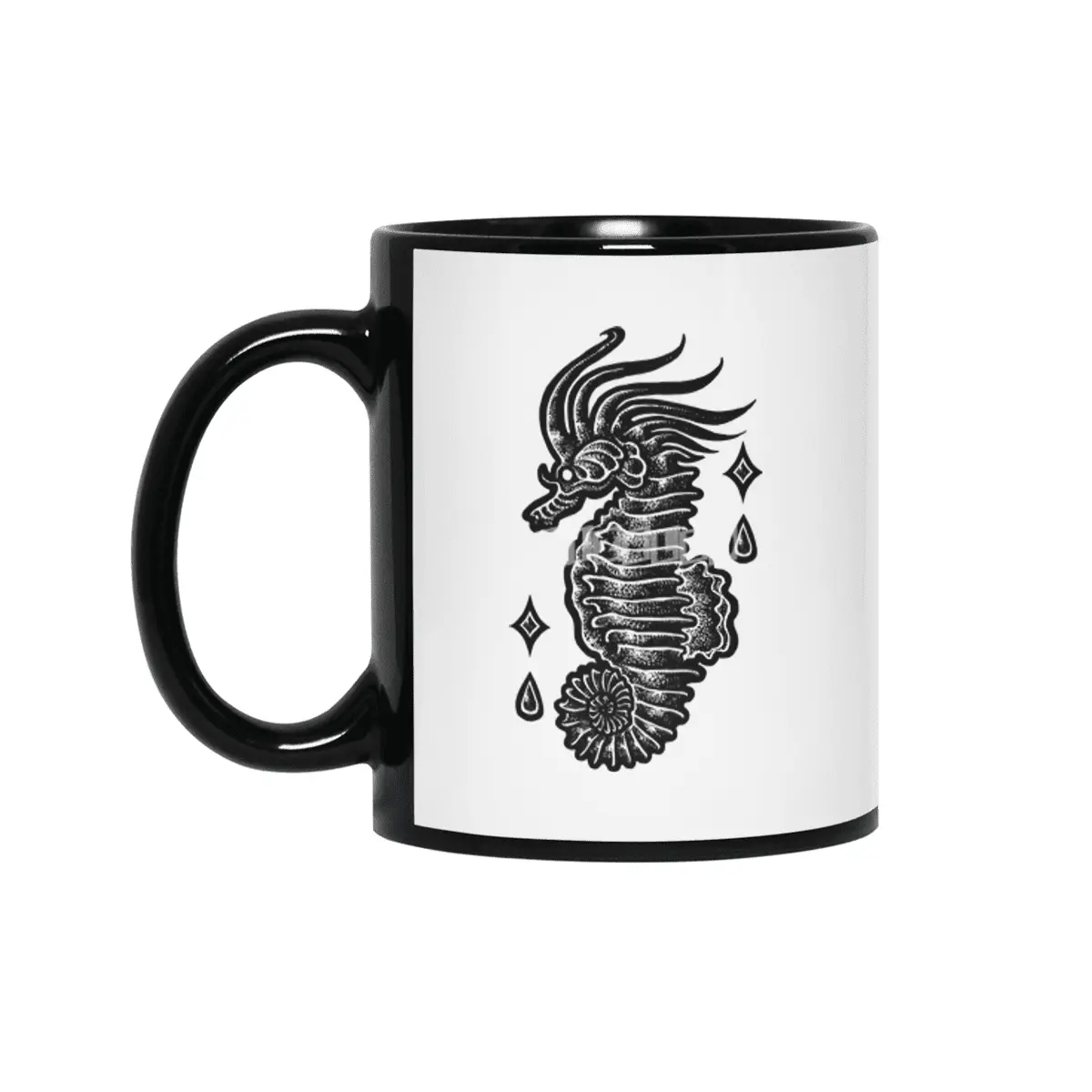 Sea Horse awesome1 Siyah Kupa
