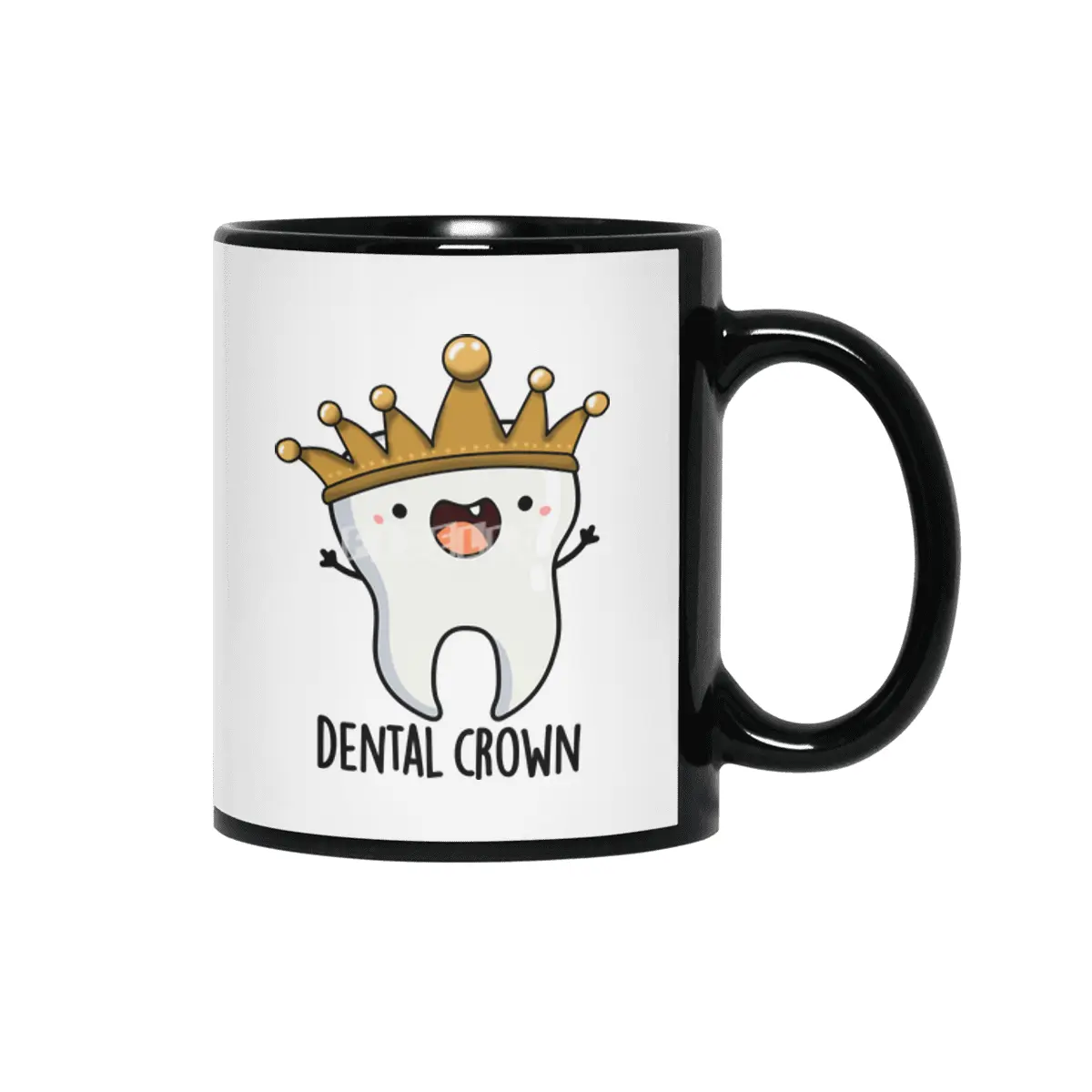 Dental Crown Funny Tooth Pun Siyah Kupa