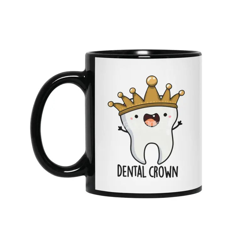 Dental Crown Funny Tooth Pun Siyah Kupa