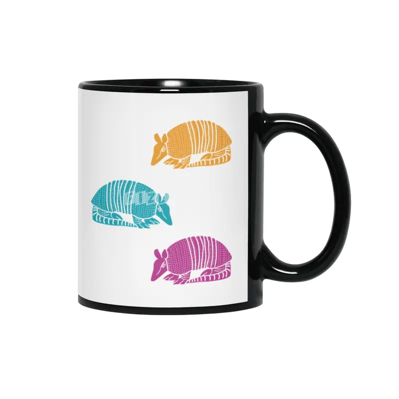 Colorful Armadillos Siyah Kupa