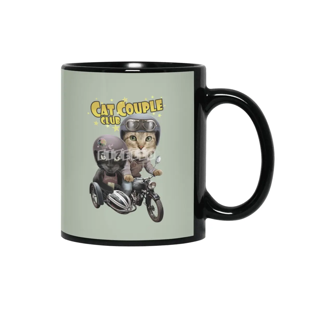 CAT COUPLE CLUB Siyah Kupa