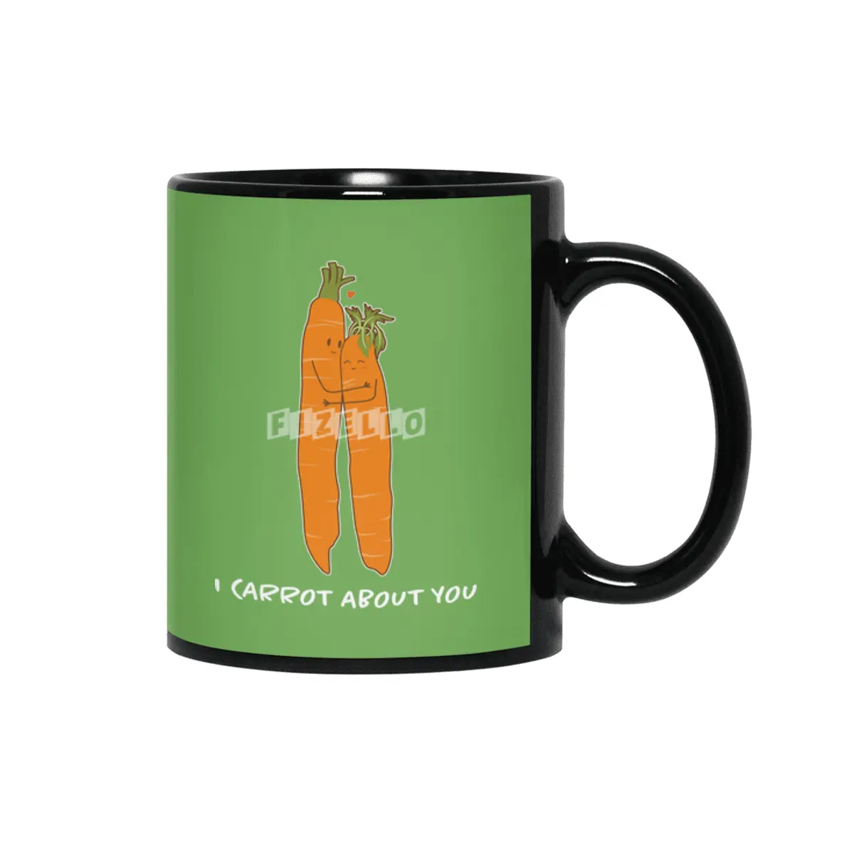carrot love Couple matching look vegetarian Valentine's Day Easter Siyah Kupa