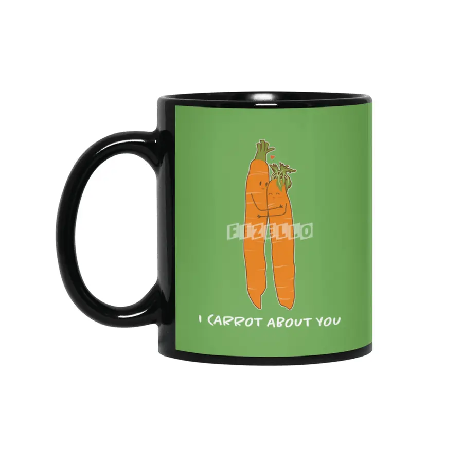 carrot love Couple matching look vegetarian Valentine's Day Easter Siyah Kupa
