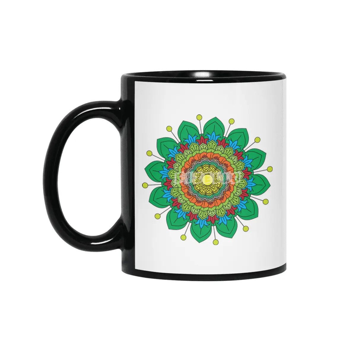 Beautiful ornate vintage vector colours mandala illustration for anti stress coloring books Siyah Kupa