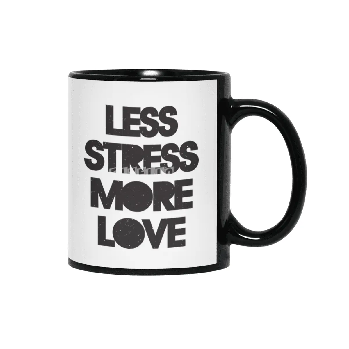 Less Stress More Love Siyah Kupa