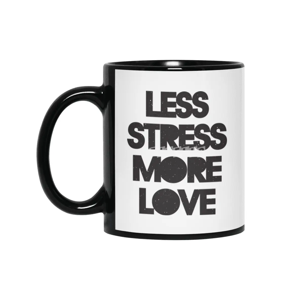 Less Stress More Love Siyah Kupa