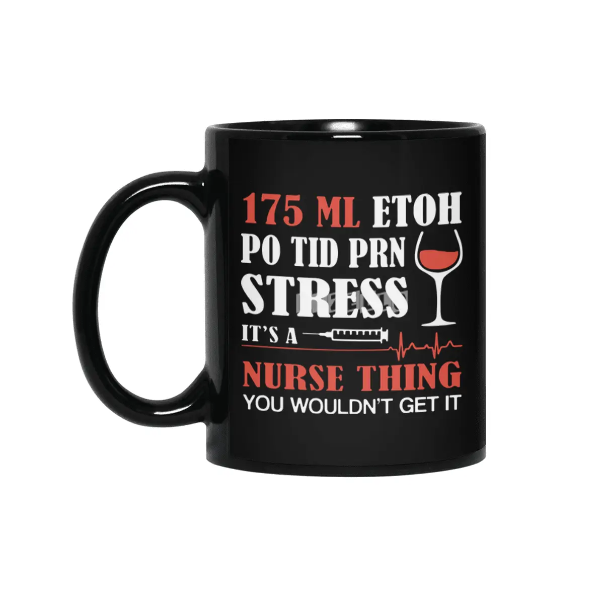 175 lm etoh po tid prn stress its a cancer t-shirts Siyah Kupa
