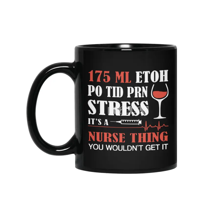 175 lm etoh po tid prn stress its a cancer t-shirts Siyah Kupa