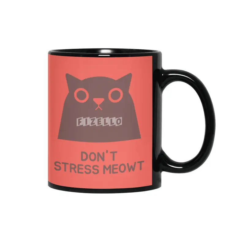 Don't Stress Meowt Siyah Kupa