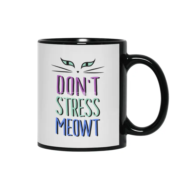 Don't Stress Meowt Siyah Kupa