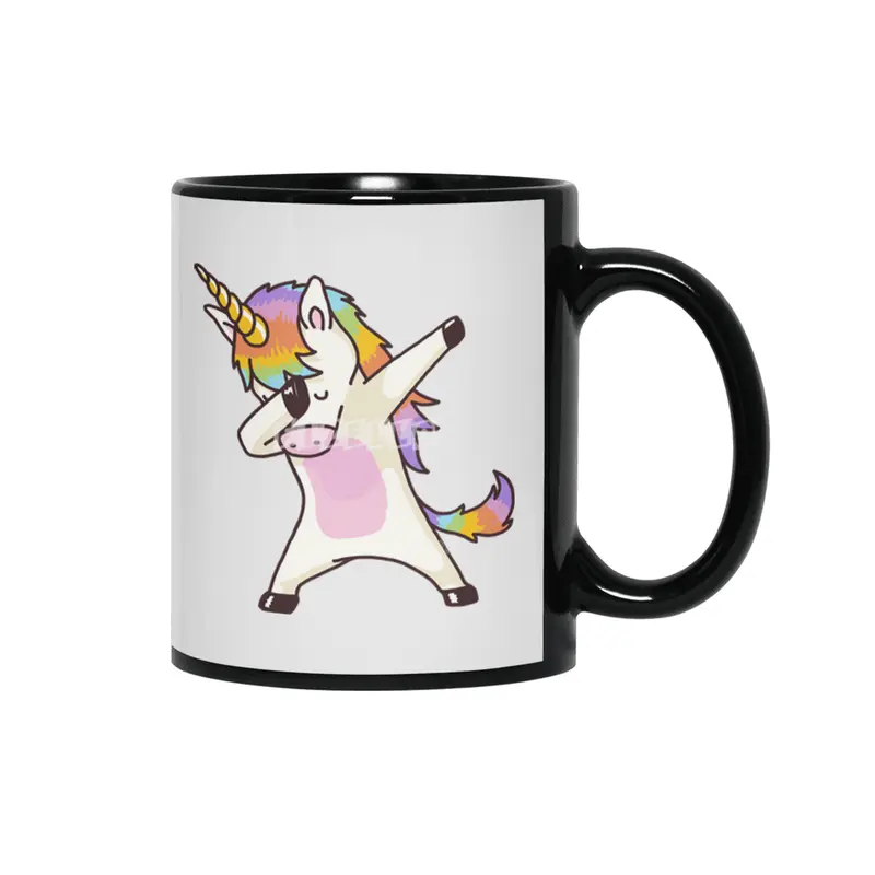 Dabbing Unicorn Shirt Dab Hip Hop Funny Magic Siyah Kupa