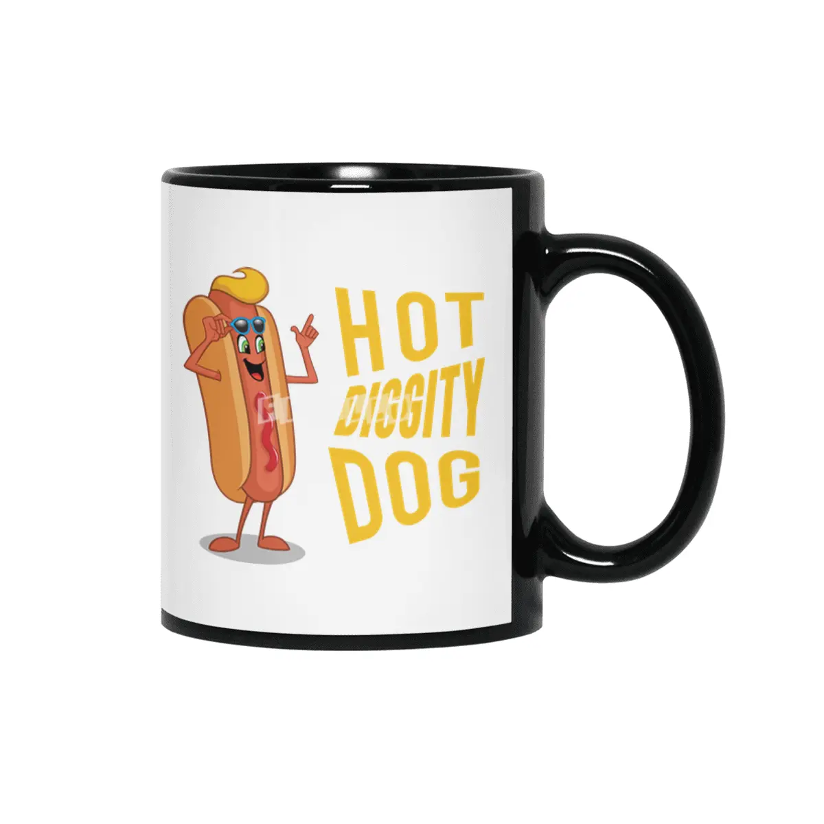 Hot Diggity Dog Yellow Siyah Kupa