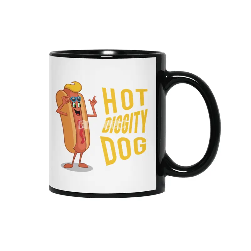 Hot Diggity Dog Yellow Siyah Kupa