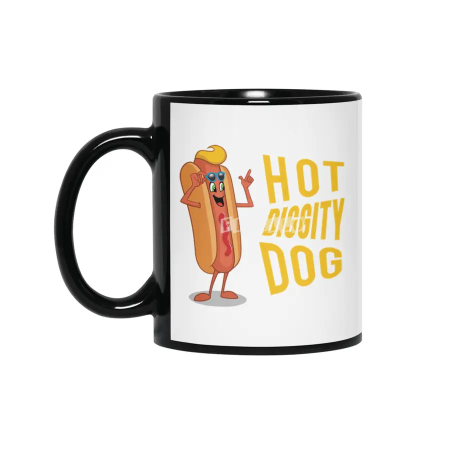 Hot Diggity Dog Yellow Siyah Kupa
