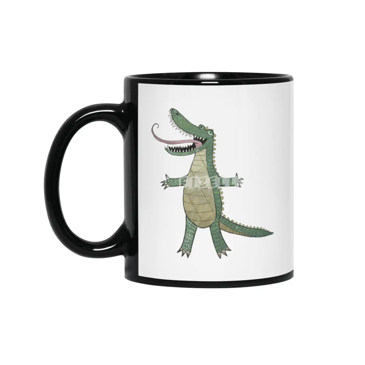 Cute crocodile illustration Siyah Kupa