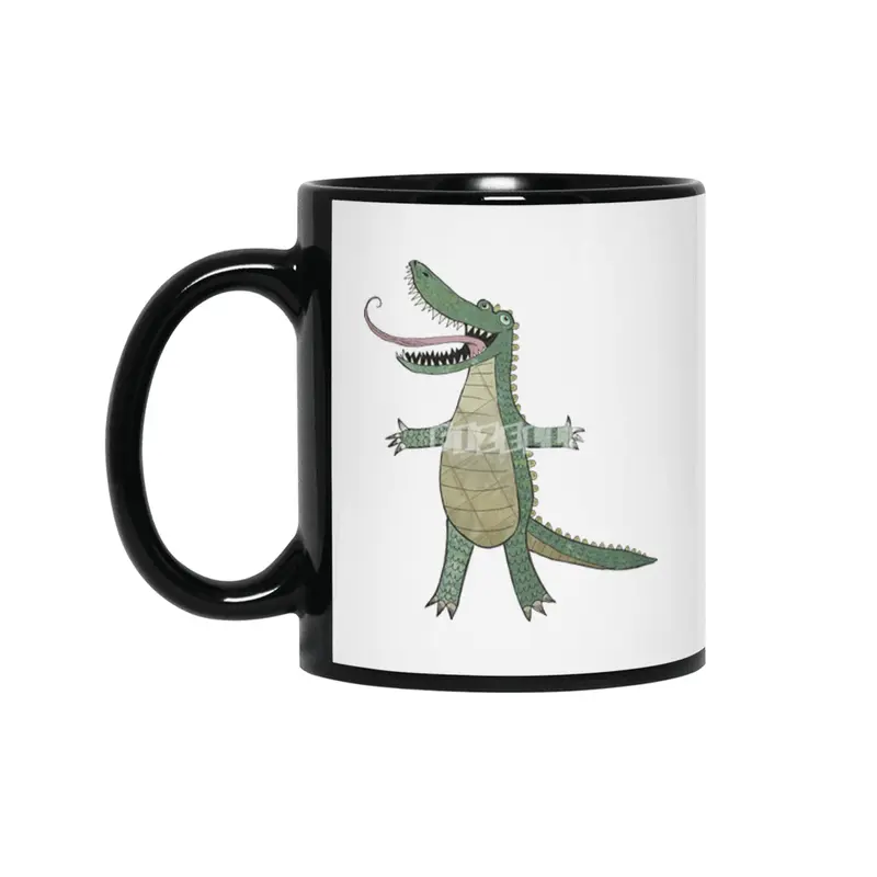 Cute crocodile illustration Siyah Kupa