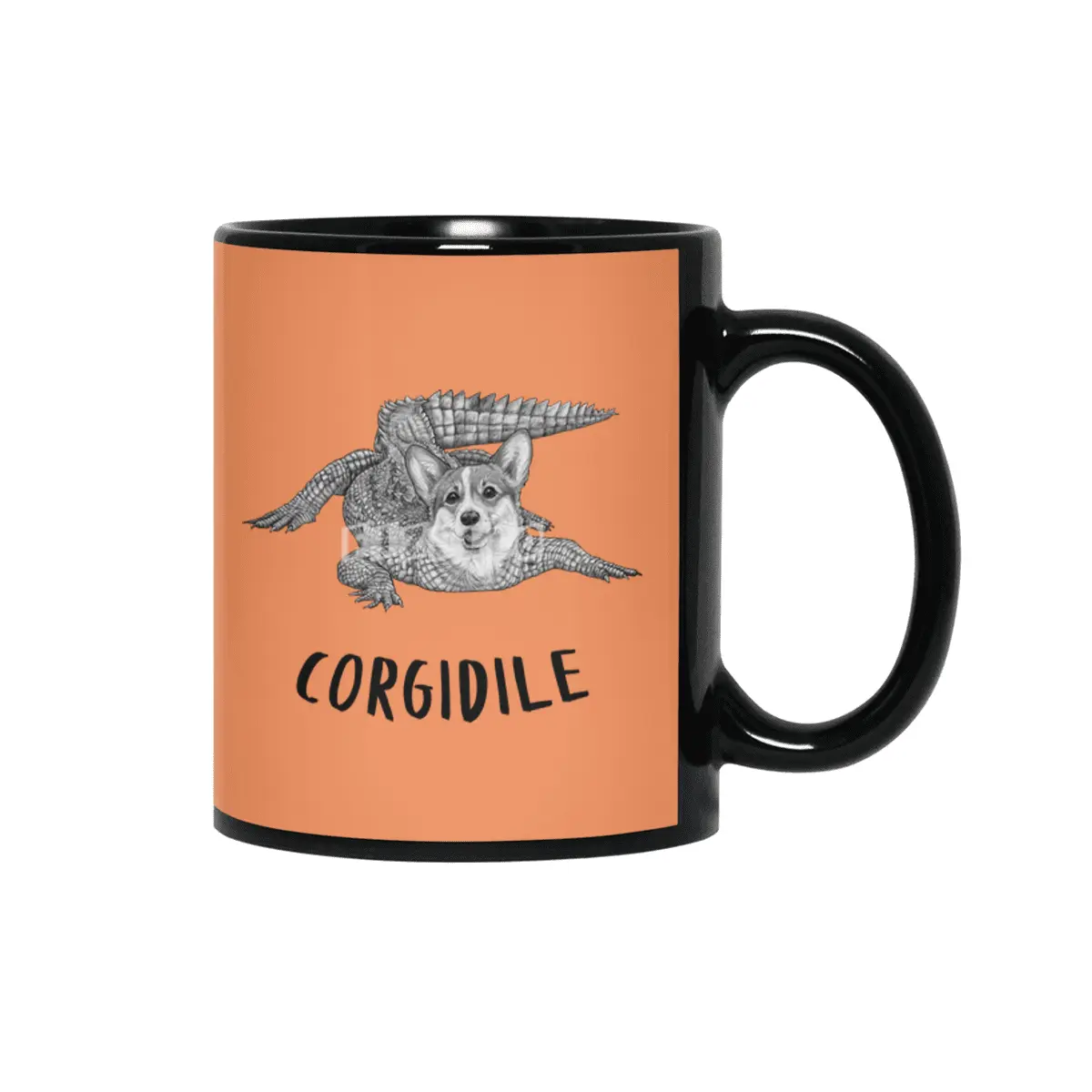 Corgidile | Corgi + Crocodile Hybrid Animal Siyah Kupa