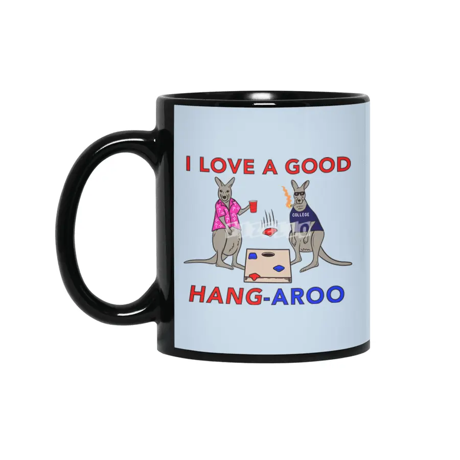 I Love a Good Hang-Aroo Funny Kangaroo Party Siyah Kupa