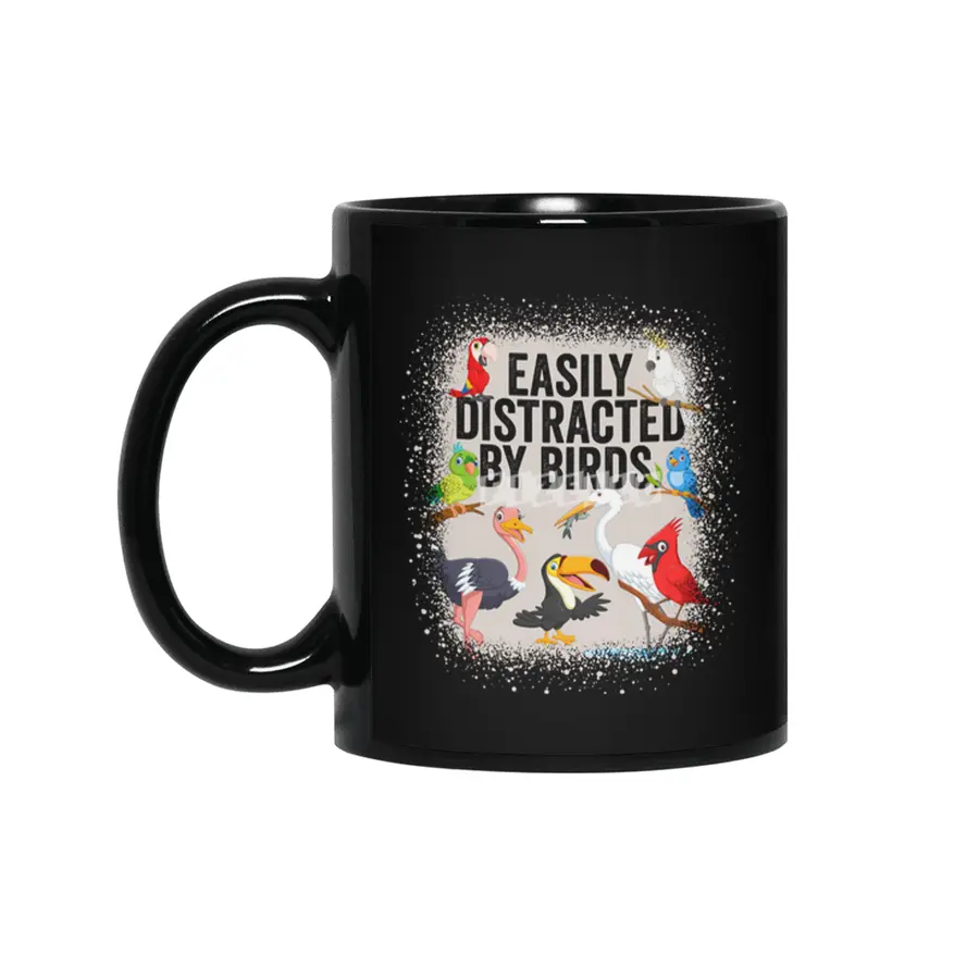 Easily Distracted By Birds Bird Watcher Bird Lover Siyah Kupa