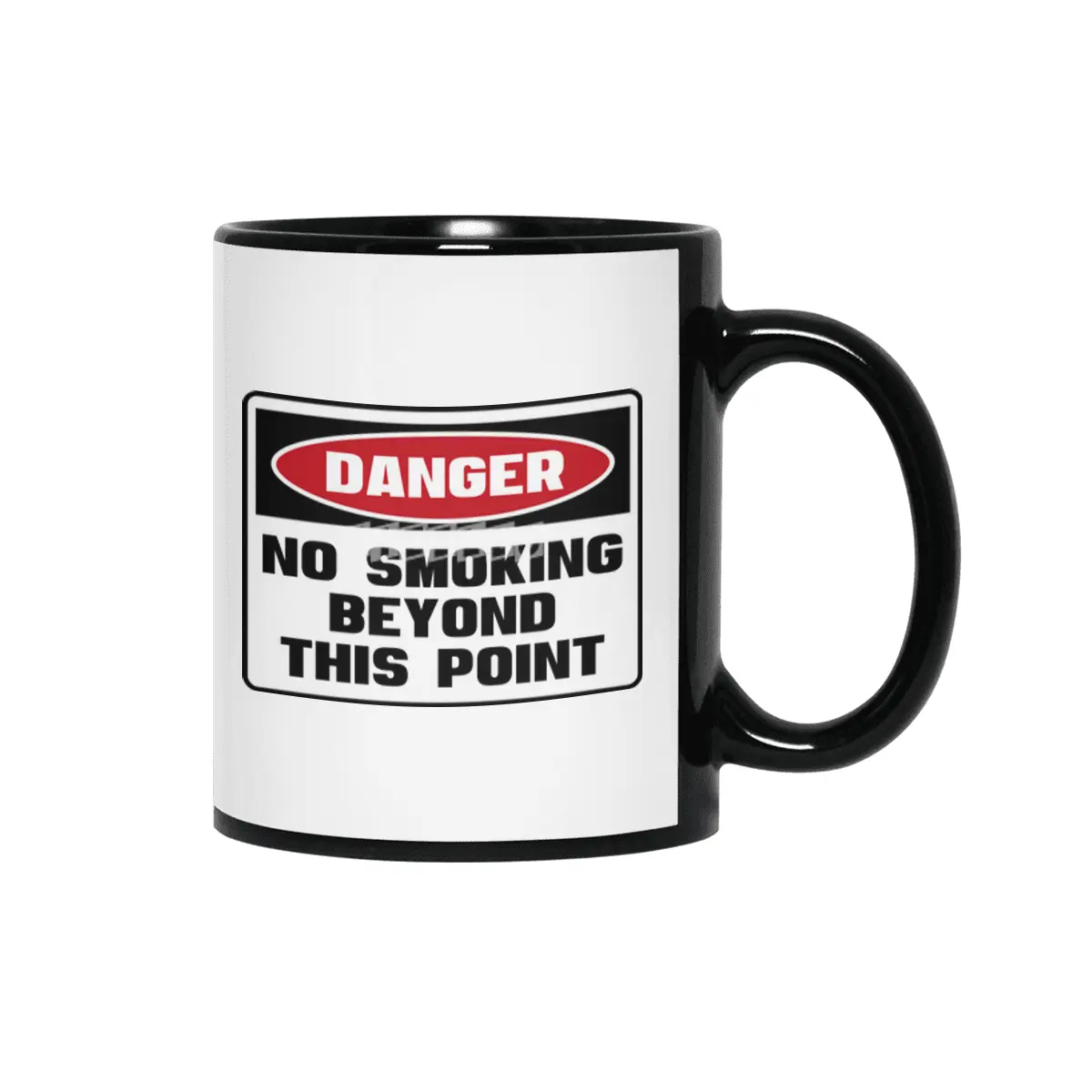 Safety First DANGER! NO SMOKING BEYOND THIS POINT by Danger!Danger!™ Siyah Kupa