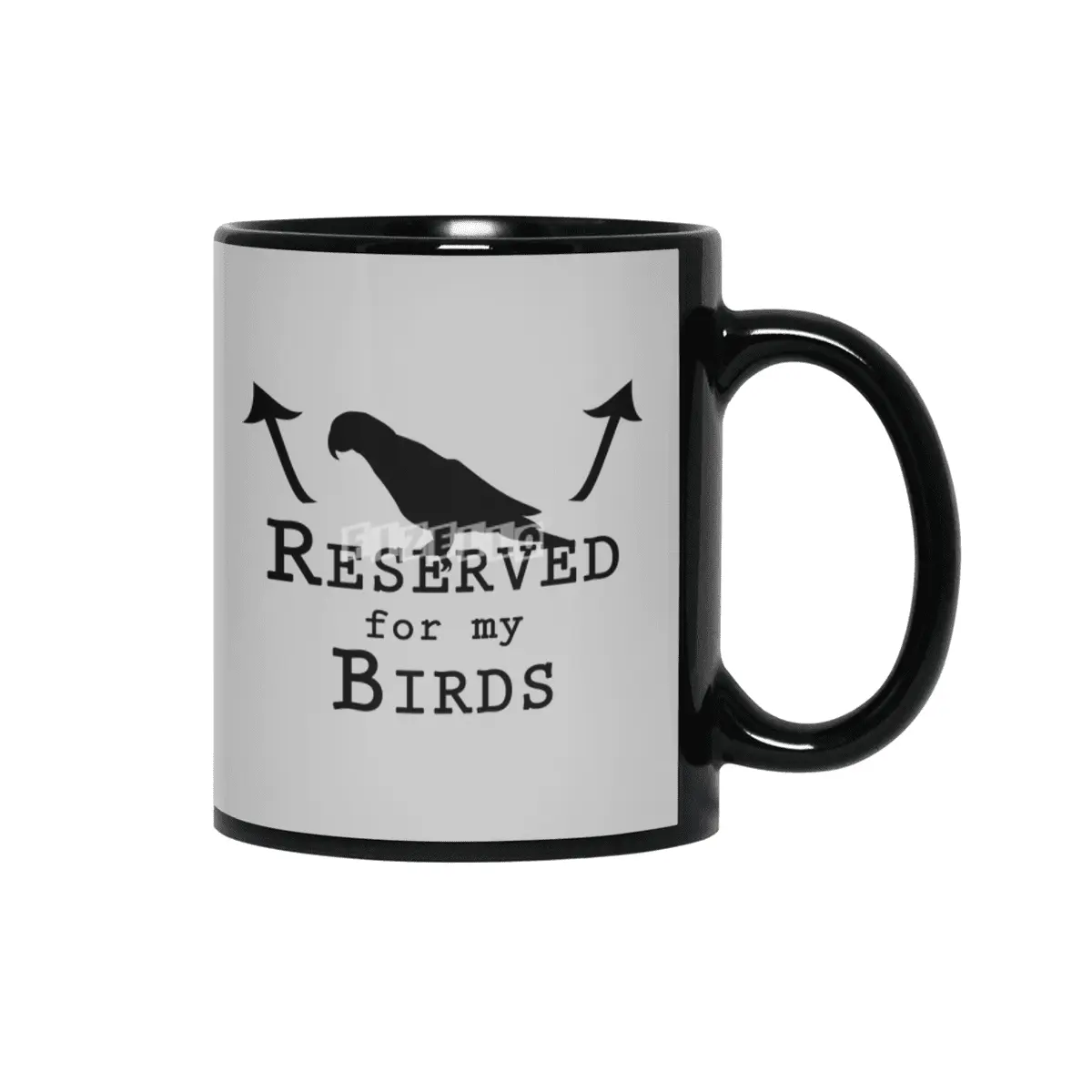 Reserved for my Birds - black text Siyah Kupa