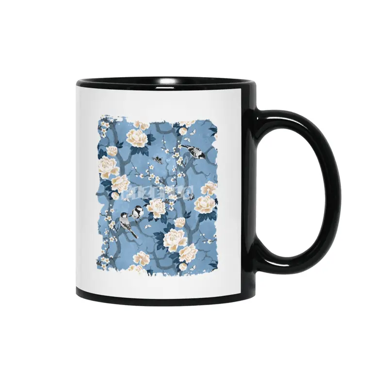 Chinoiserie birds classic blue Siyah Kupa