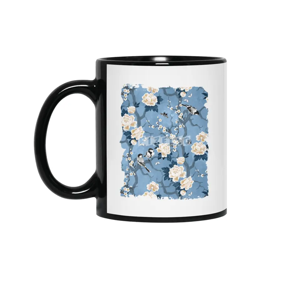 Chinoiserie birds classic blue Siyah Kupa
