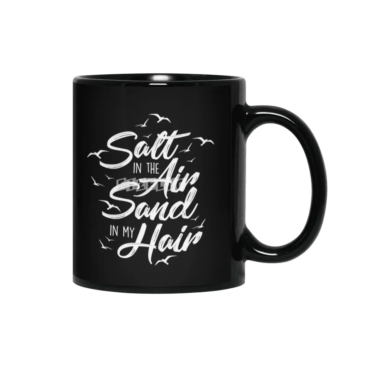 Salt in the Air with Birds - white Siyah Kupa