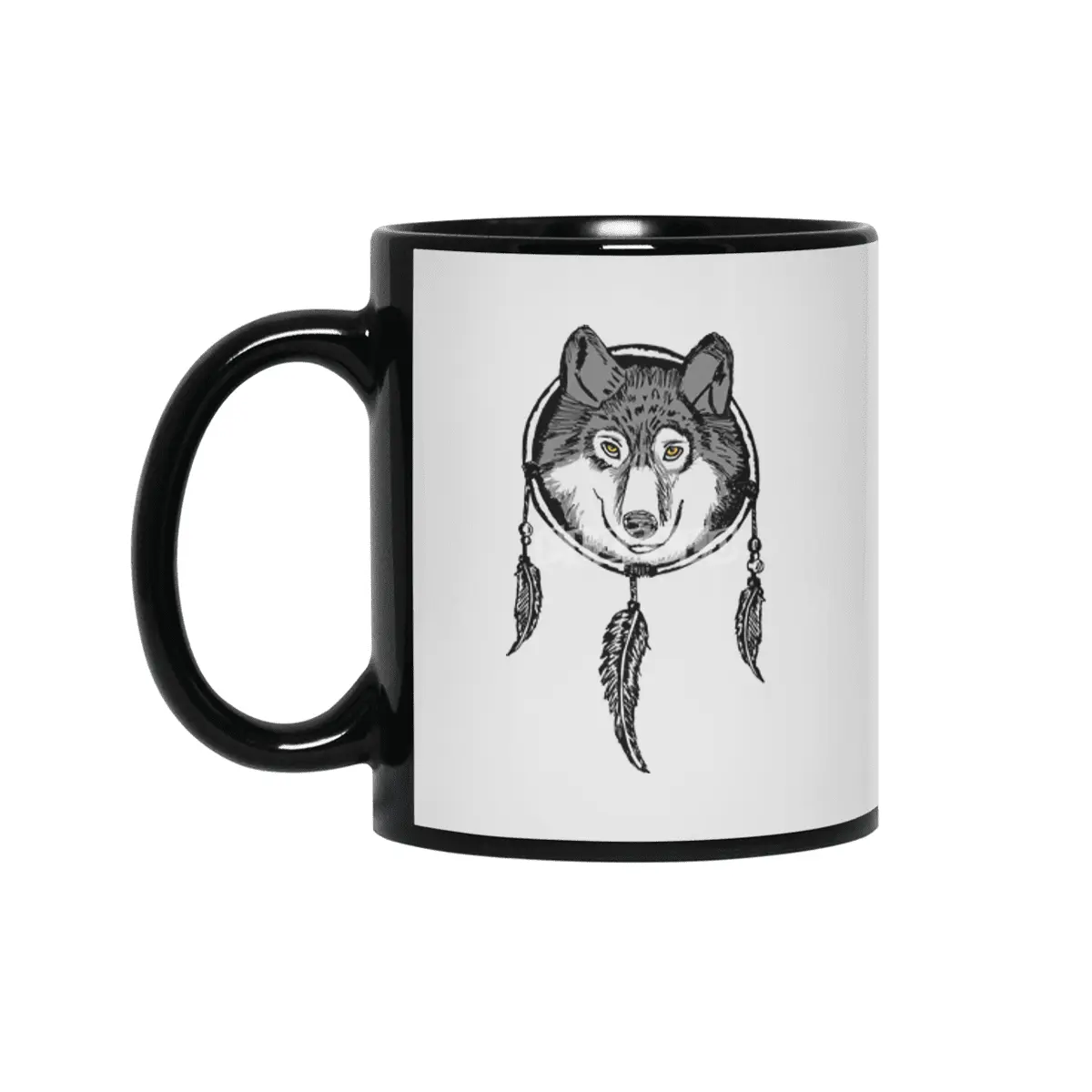 SouthWestern DreamCatcher Wolf Siyah Kupa