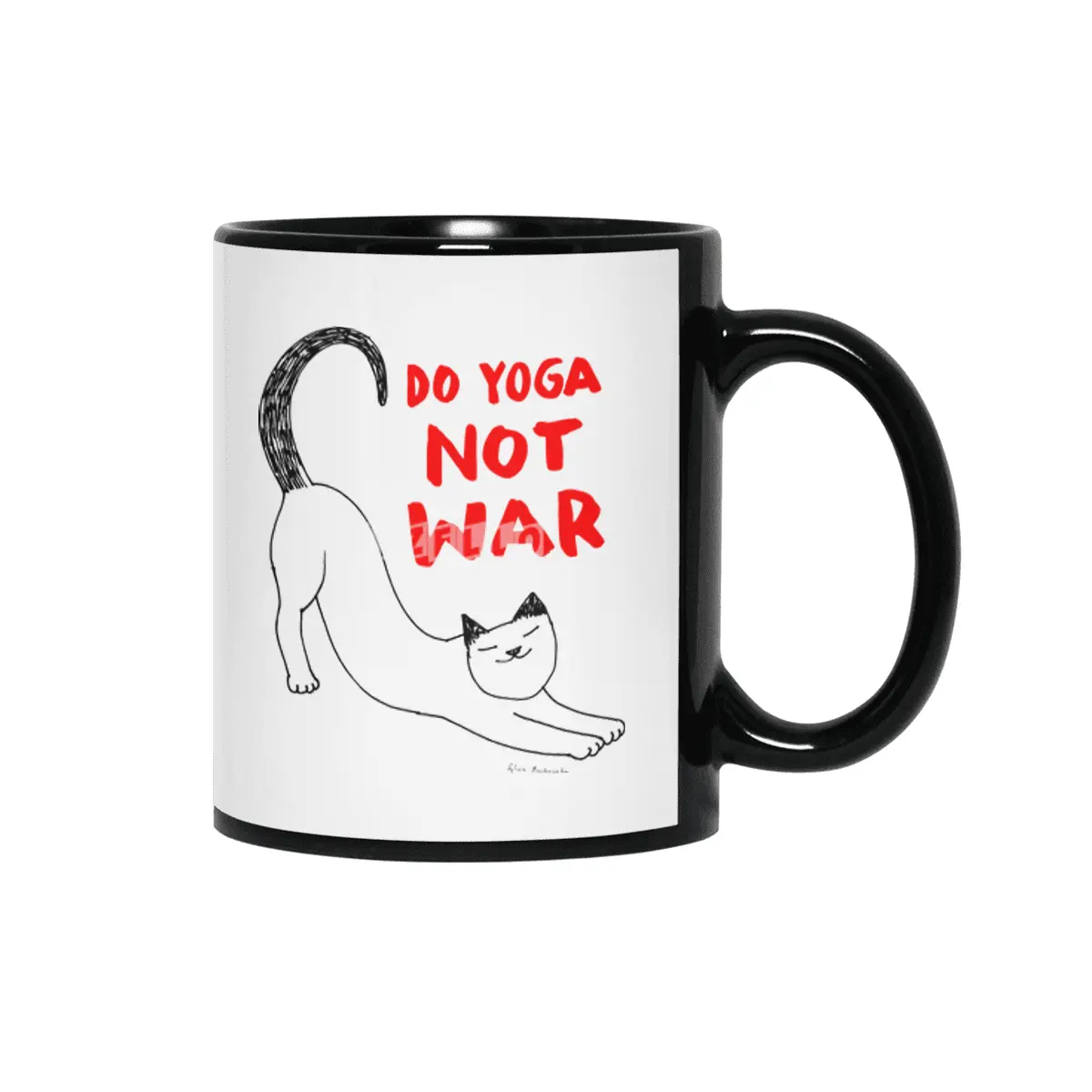 Do yoga not war Cat Siyah Kupa