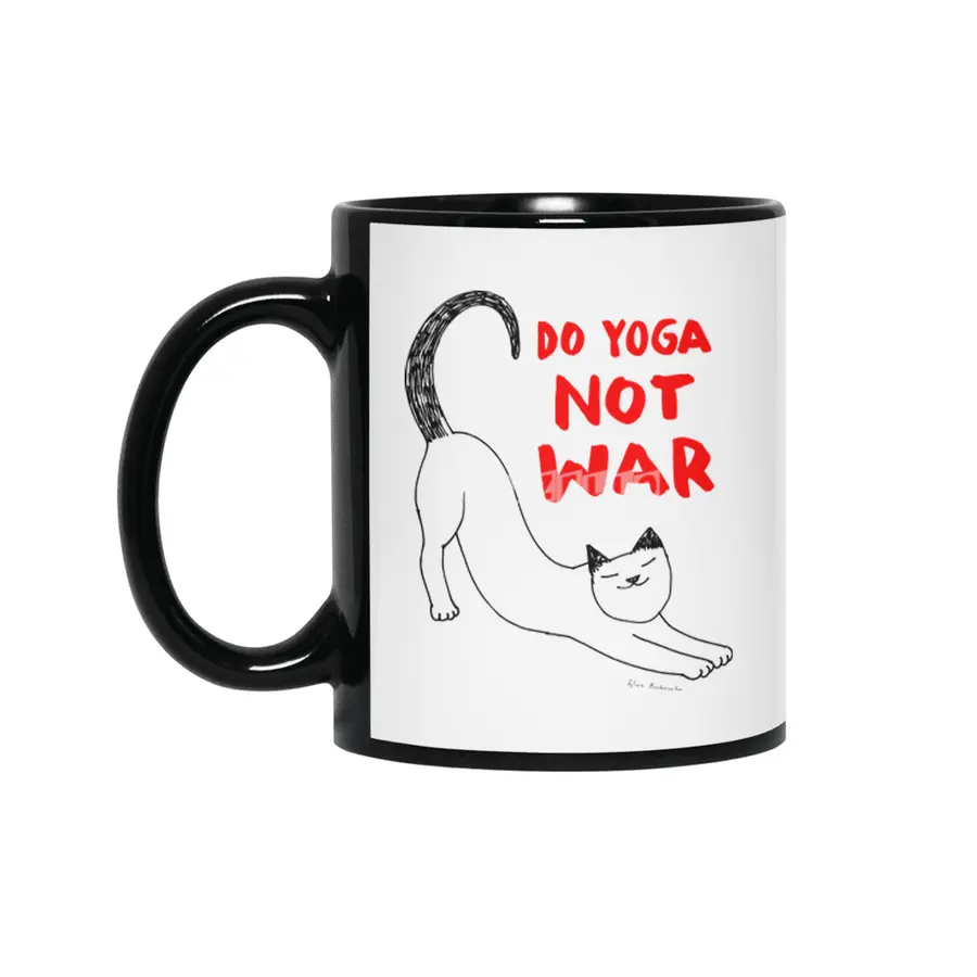 Do yoga not war Cat Siyah Kupa
