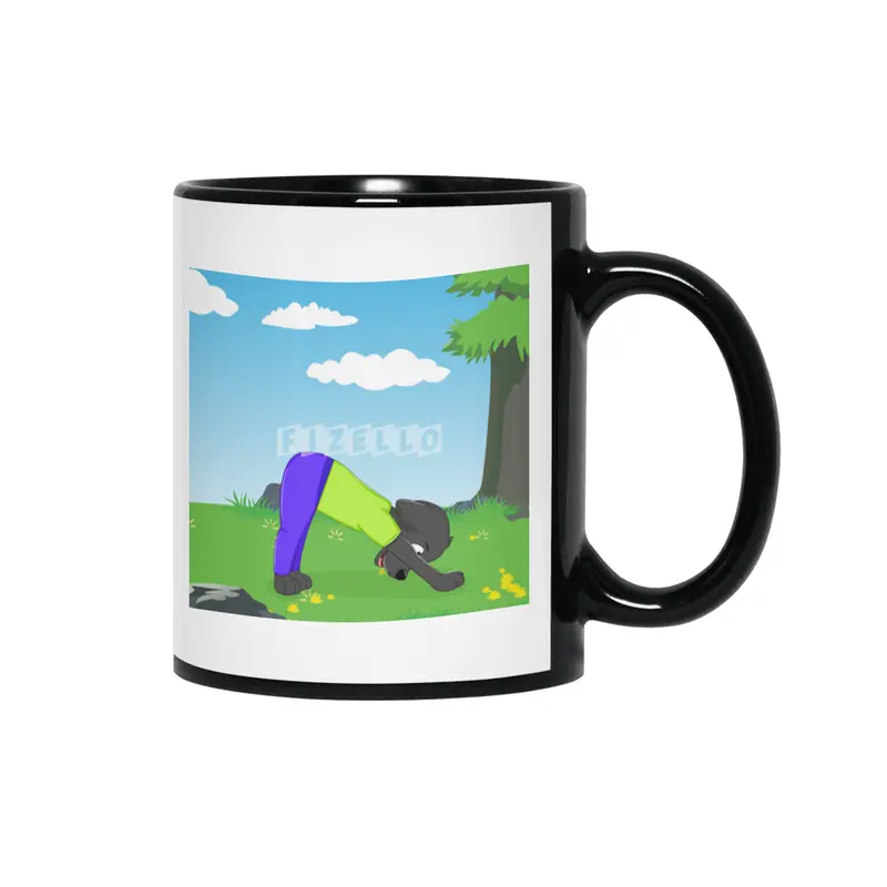 Black Labrador Retriever Spotlights the Yoga Downward Facing Dog Pose Siyah Kupa