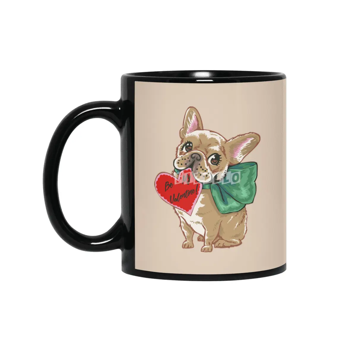 Be My Valentine Frenchie Siyah Kupa