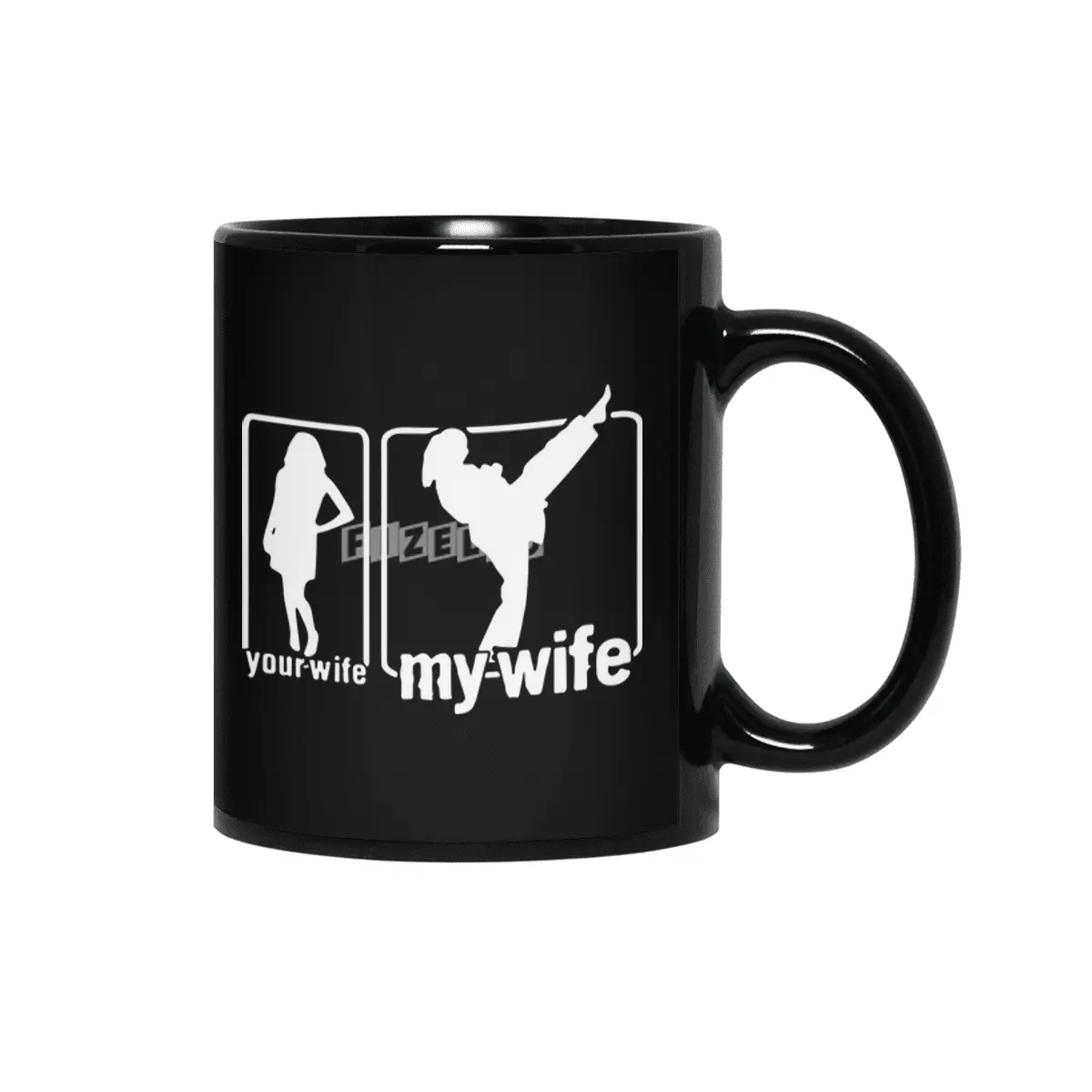 your wife vs my wife t-shirt Siyah Kupa