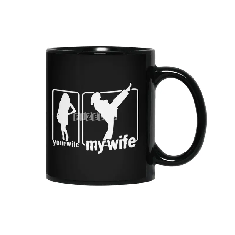 your wife vs my wife t-shirt Siyah Kupa