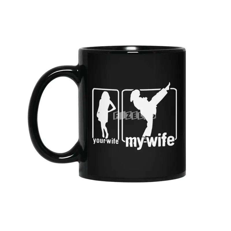 your wife vs my wife t-shirt Siyah Kupa