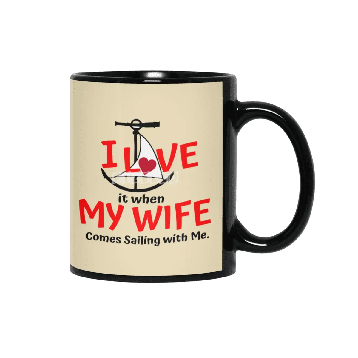 I Love My Wife - Come Sailing! Siyah Kupa