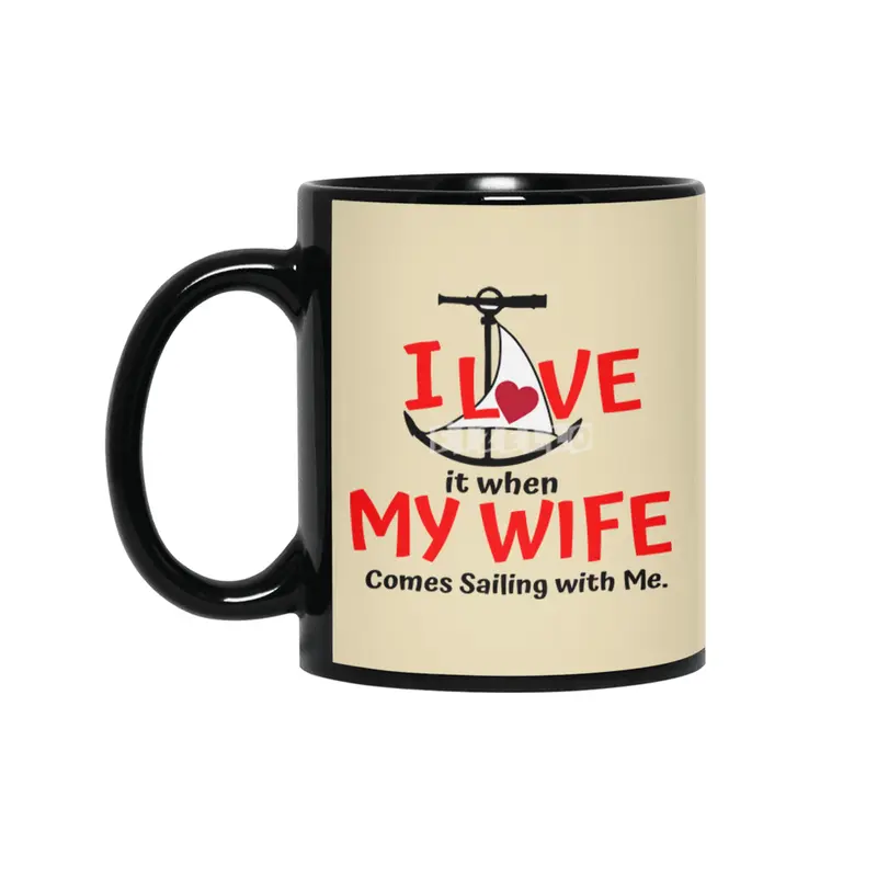 I Love My Wife - Come Sailing! Siyah Kupa