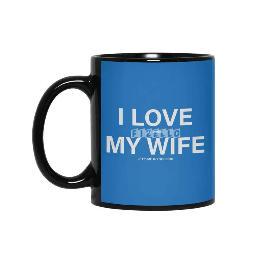 I Love My Wife - Golfing Siyah Kupa