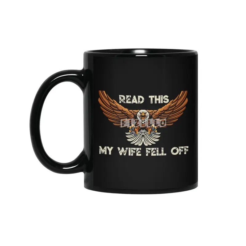 Biker My Wife Fell Off Siyah Kupa