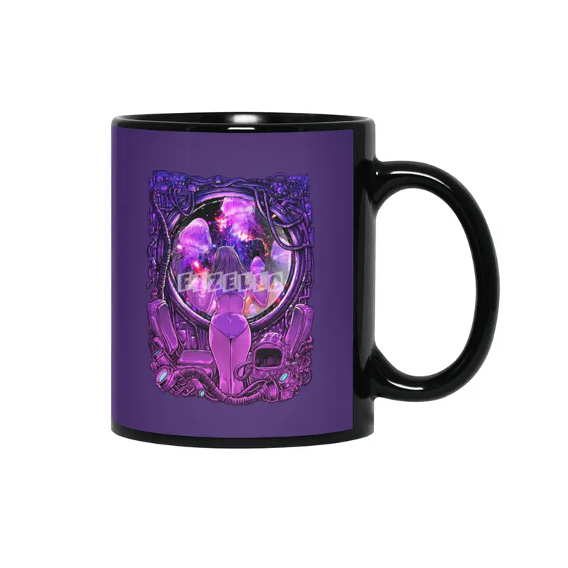 A girl in purple room Siyah Kupa