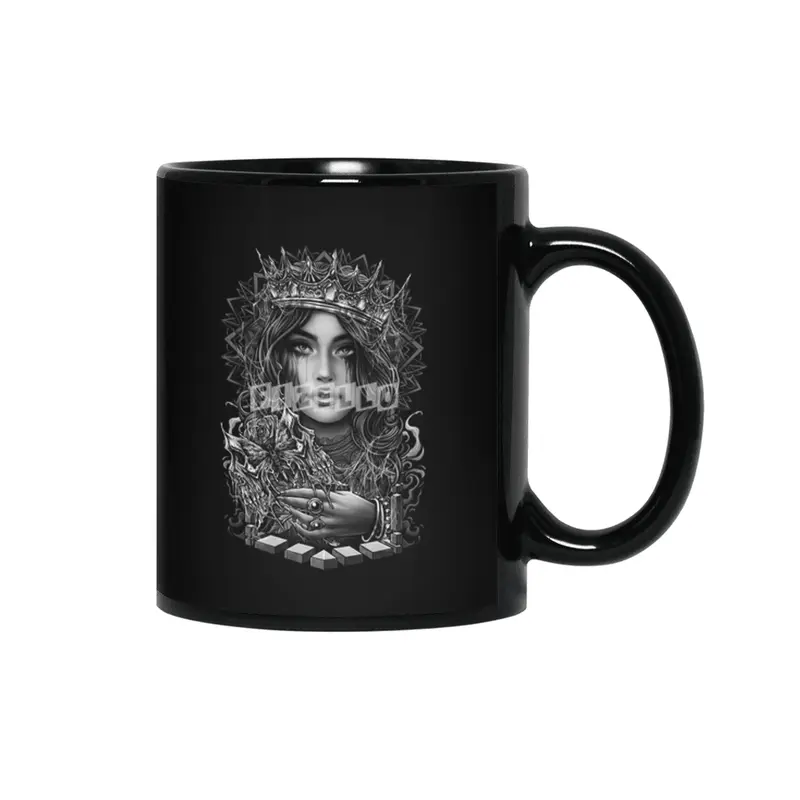 Queen gothic girl neo traditional tattoo Siyah Kupa
