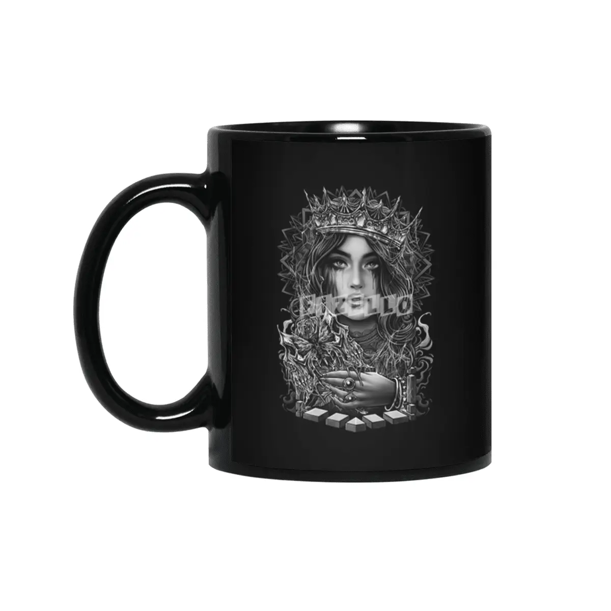 Queen gothic girl neo traditional tattoo Siyah Kupa
