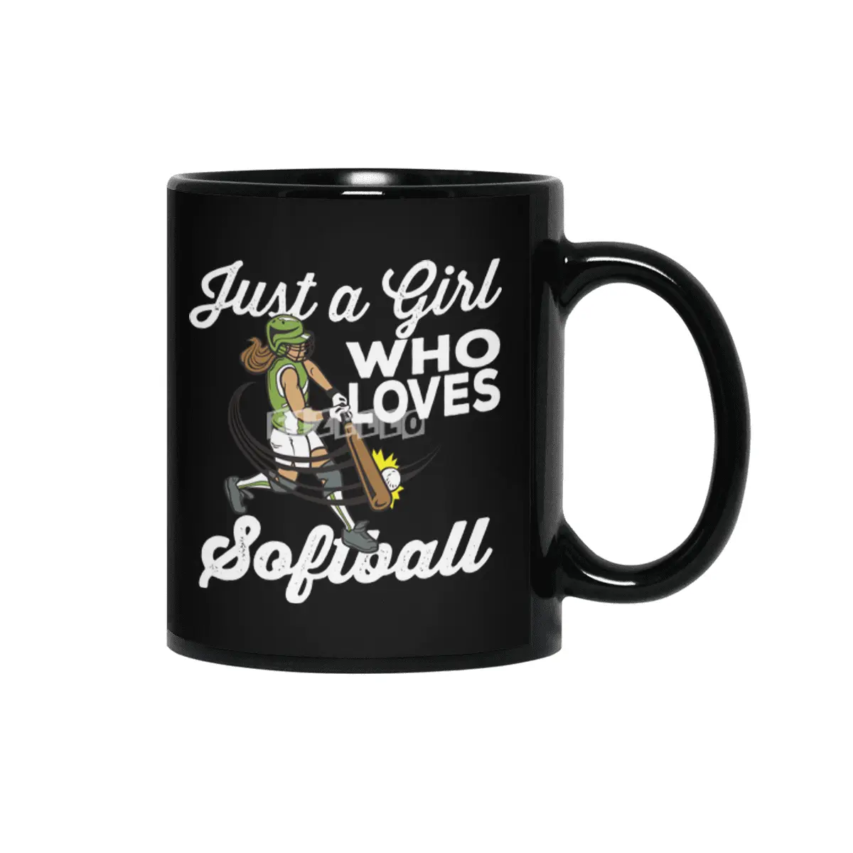 Just a Girl Who Loves Softball Sport Fan Siyah Kupa