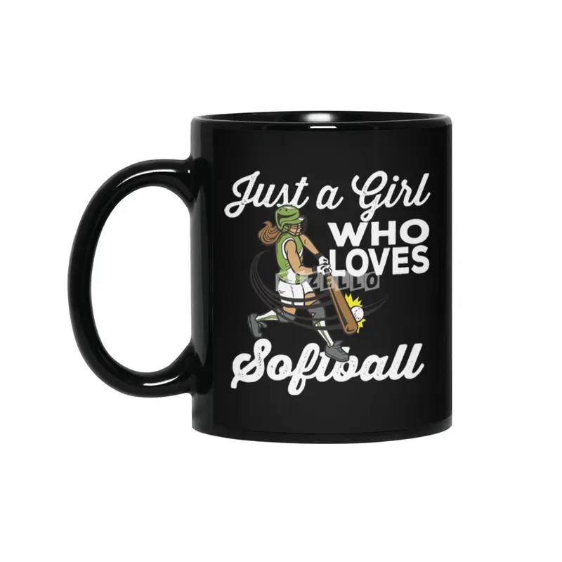 Just a Girl Who Loves Softball Sport Fan Siyah Kupa