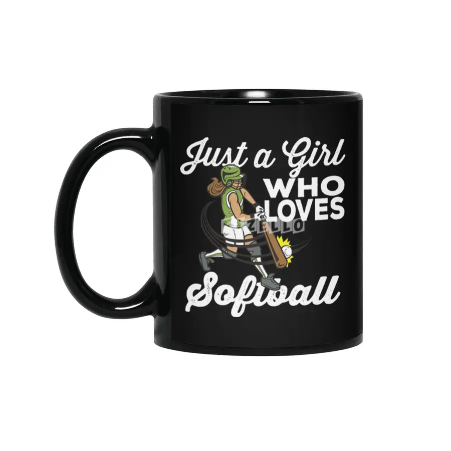 Just a Girl Who Loves Softball Sport Fan Siyah Kupa