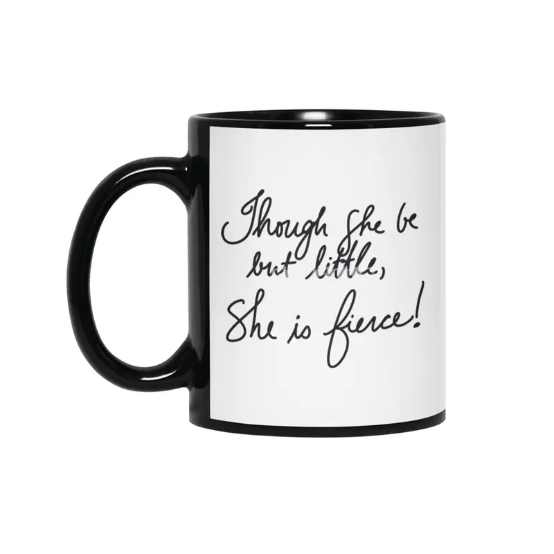 Shakespeare Midsummer quote - Though she be but little Siyah Kupa