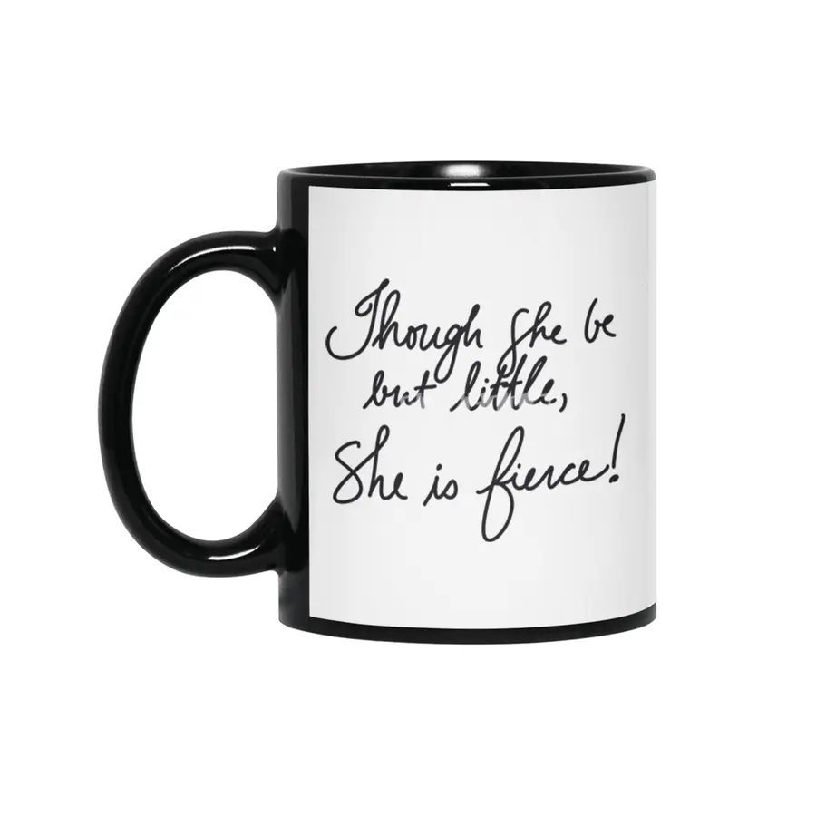 Shakespeare Midsummer quote - Though she be but little Siyah Kupa