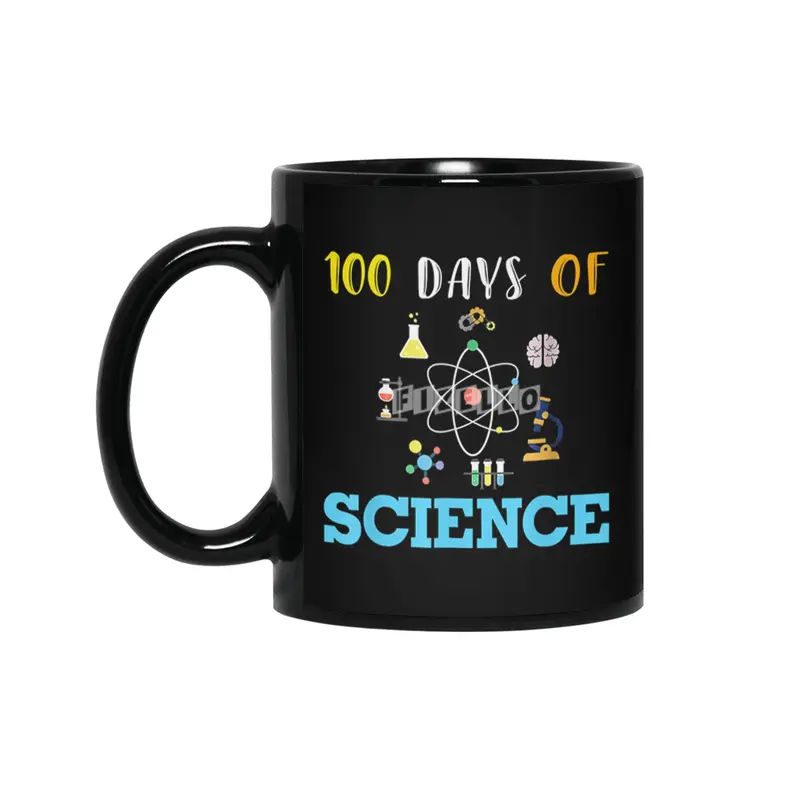 100 Days of Science Teacher Outfit Cool 100th Day of School Siyah Kupa