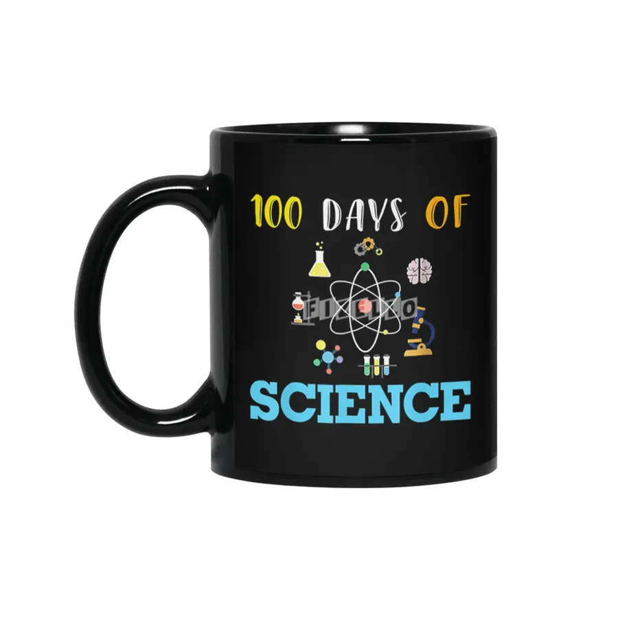 100 Days of Science Teacher Outfit Cool 100th Day of School Siyah Kupa